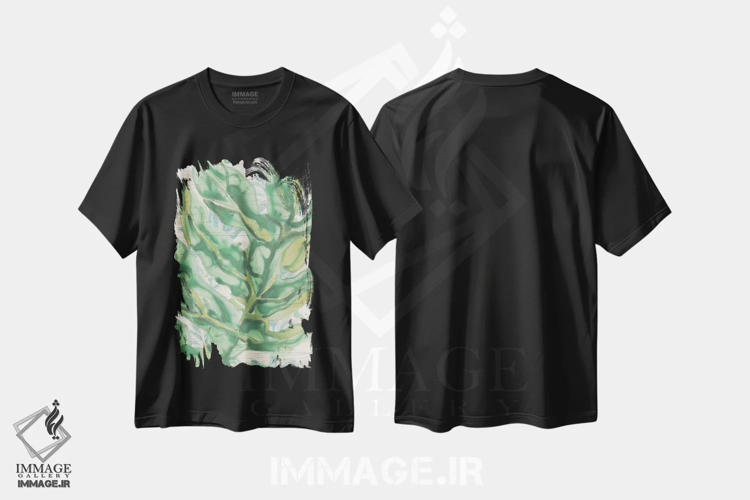 تیشرت مشکی طرح دار نخل ها و الگوها ۲، آبستره اثر جون اریکا وس | immage.ir