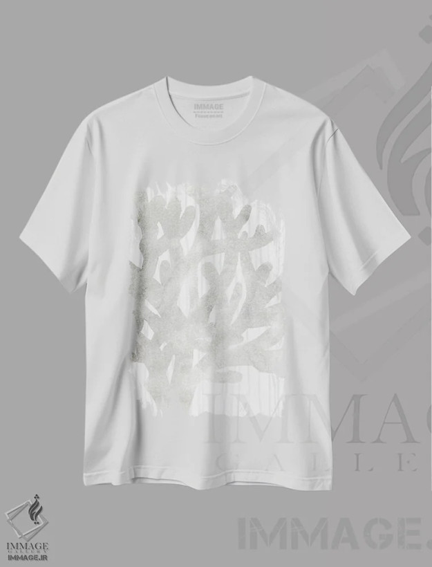 تیشرت سفید طرح دار مرجان ساکت ۱، دکور معاصر اثر جون اریکا وس | فروشگاه ایماژ
