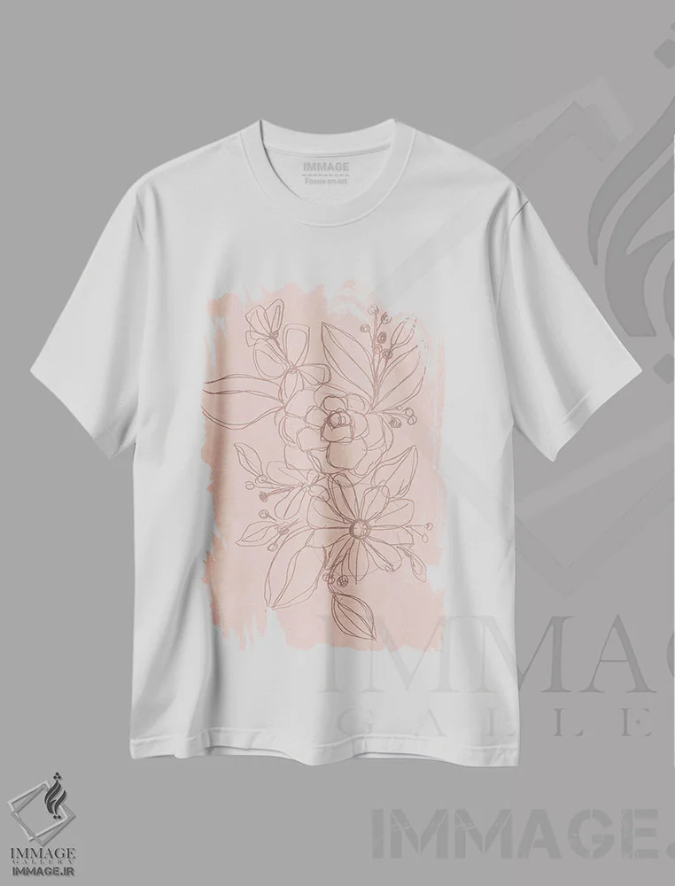 تیشرت سفید طرح دار شکوفه های رزتون ۲، دکور معاصر اثر جون اریکا وس | immage.ir