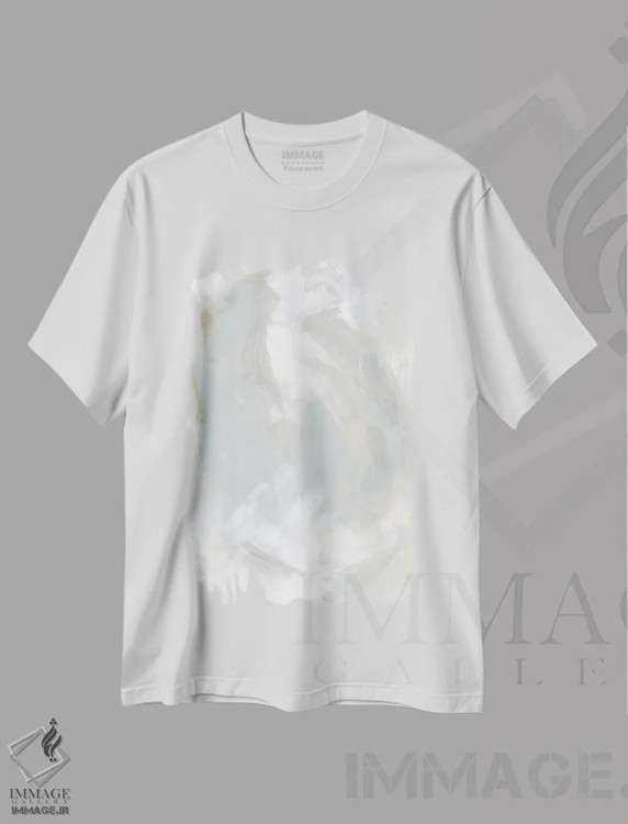 تیشرت سفید طرح دار تکان صوتی ۱ اثر جون اریکا وس | فروشگاه ایماژ