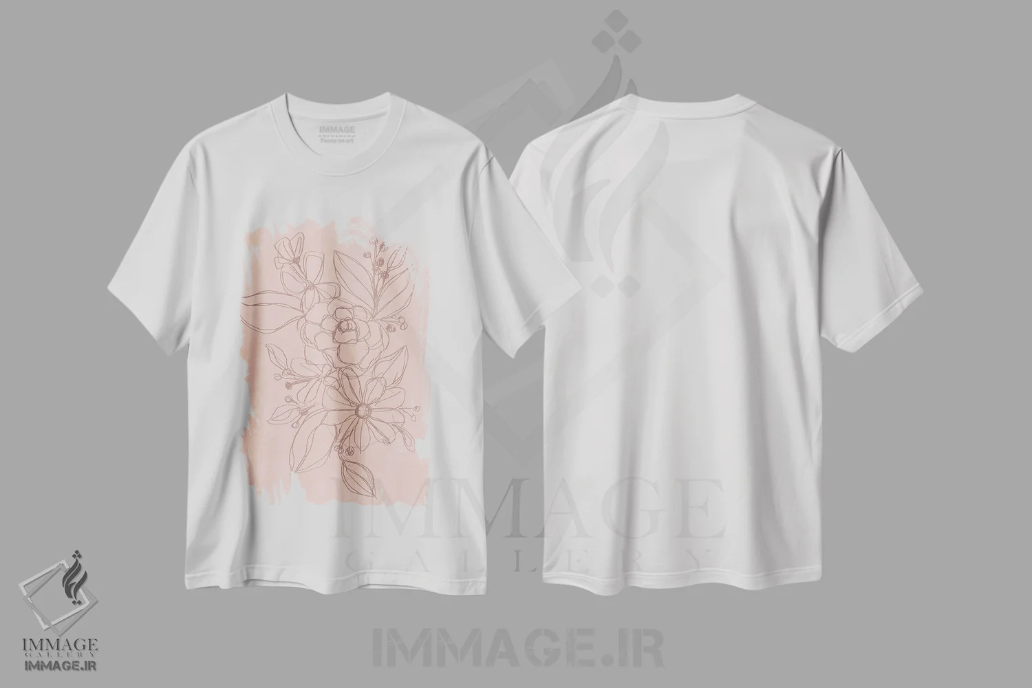 تیشرت سفید طرح دار شکوفه های رزتون ۲، دکور معاصر اثر جون اریکا وس | immage.ir