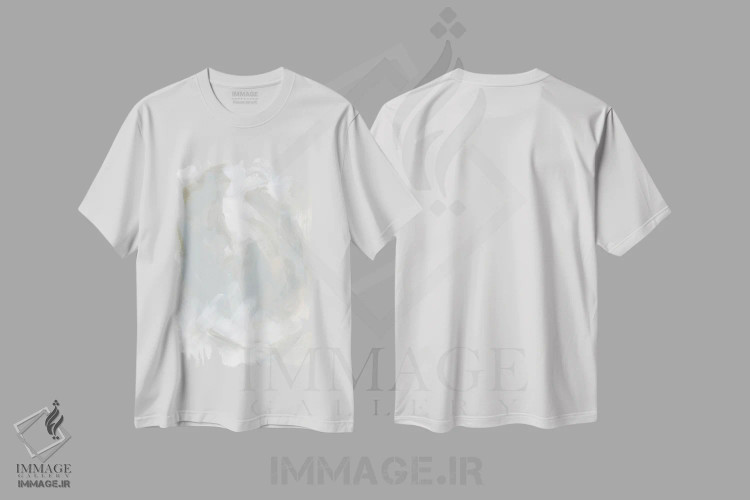 تیشرت سفید طرح دار تکان صوتی ۱ اثر جون اریکا وس | فروشگاه ایماژ