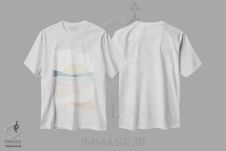 تیشرت سفید طرح دار تابلوی موج ۲، تزئینی اثر جون اریکا وس | immage.ir