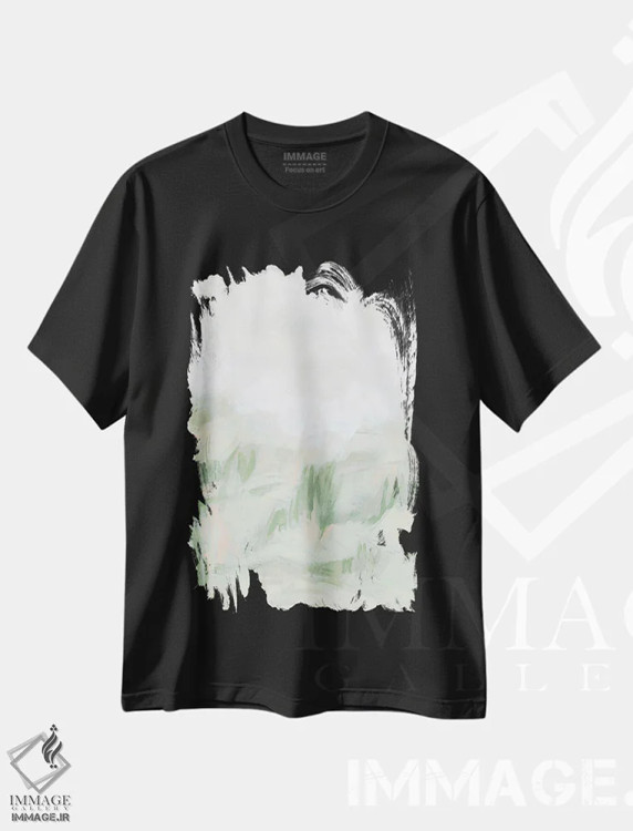 تیشرت مشکی طرح دار علف های بیابانی ۲، آبستره اثر جون اریکا وس | immage.ir