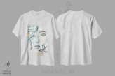 تیشرت سفید طرح دار نگاه فرسکو ۱، آبستره اثر جون اریکا وس | فروشگاه ایماژ