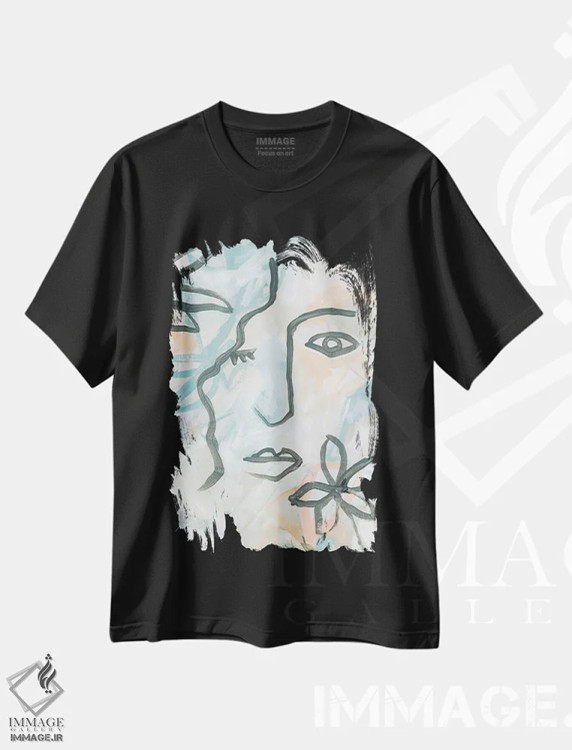 تیشرت مشکی طرح دار نگاه فرسکو ۱، آبستره اثر جون اریکا وس | immage.ir