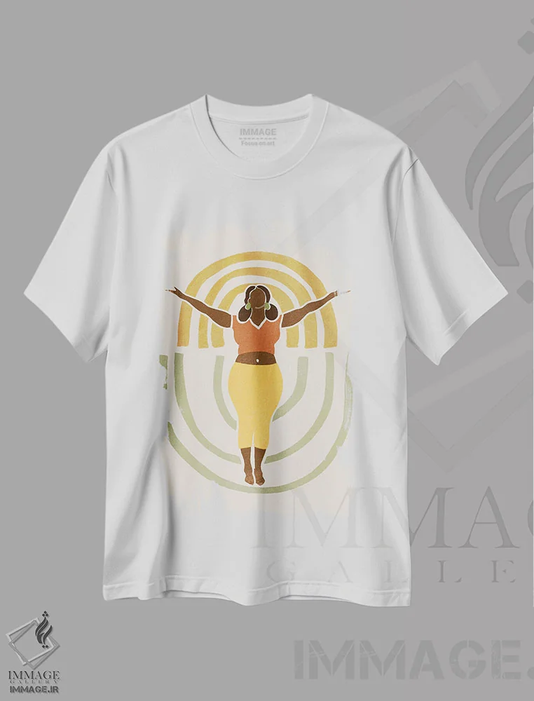 تیشرت سفید طرح دار اُم با هم ۳، هنر آمریکایی آفریقایی تبار اثر جون اریکا وس | immage.ir