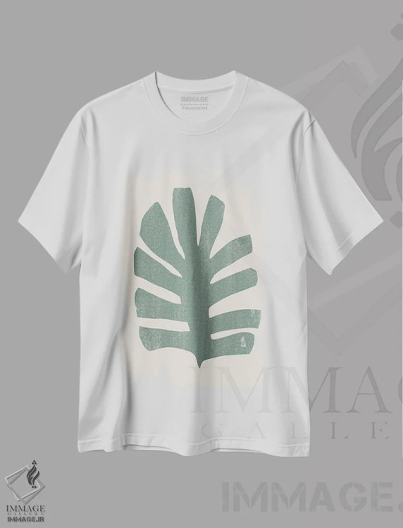 تیشرت سفید طرح دار تغییر شکل نخل ۳، دکور بوهمی اثر جون اریکا وس | فروشگاه ایماژ