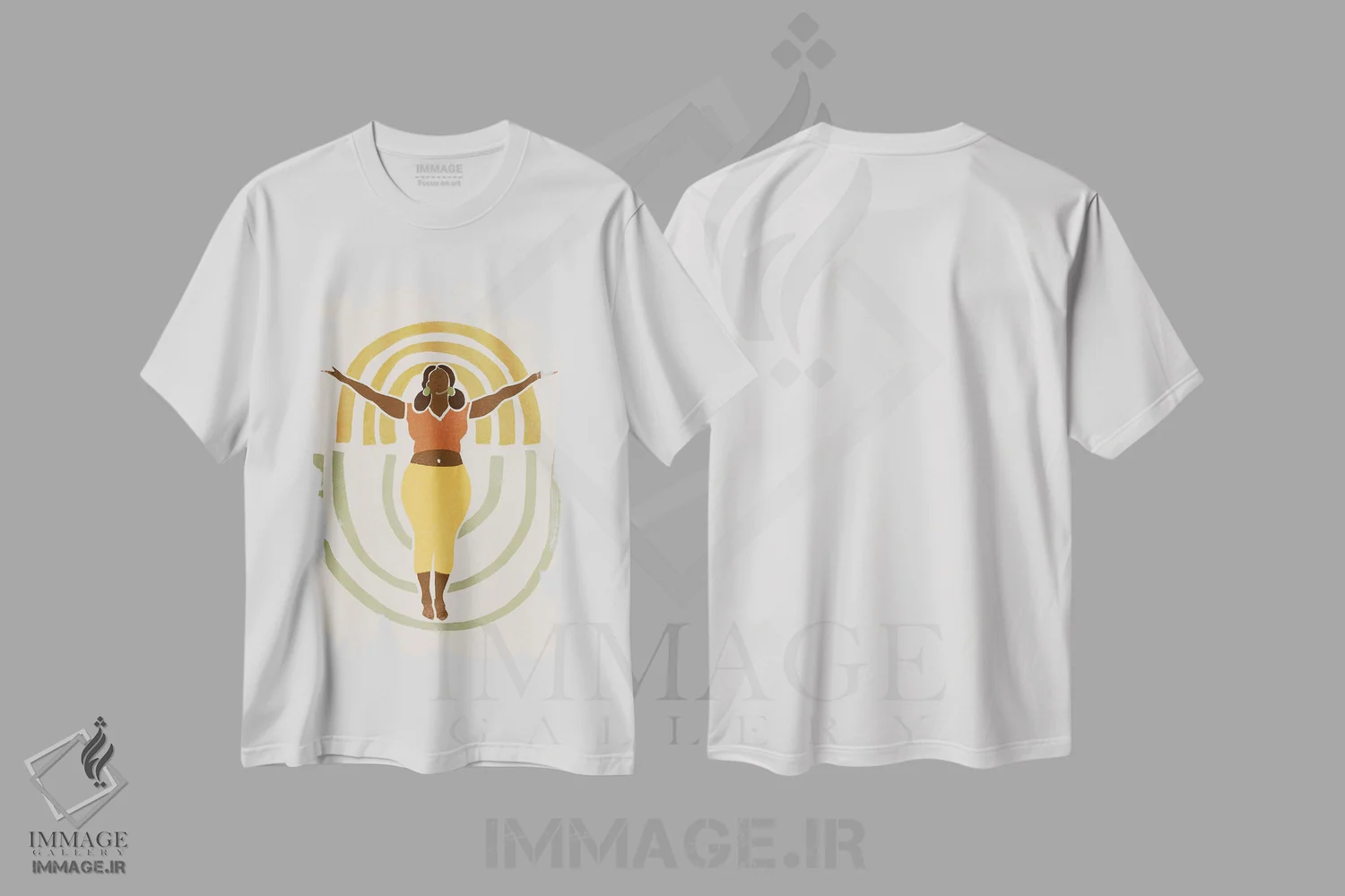 تیشرت سفید طرح دار اُم با هم ۳، هنر آمریکایی آفریقایی تبار اثر جون اریکا وس | immage.ir