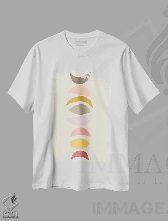 تیشرت سفید طرح دار انباشته فازی ۱، آبستره اثر جون اریکا وس | immage.ir