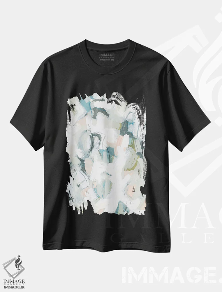 تیشرت مشکی طرح دار معادله پاستلی ۲ اثر جون اریکا وس | immage.ir