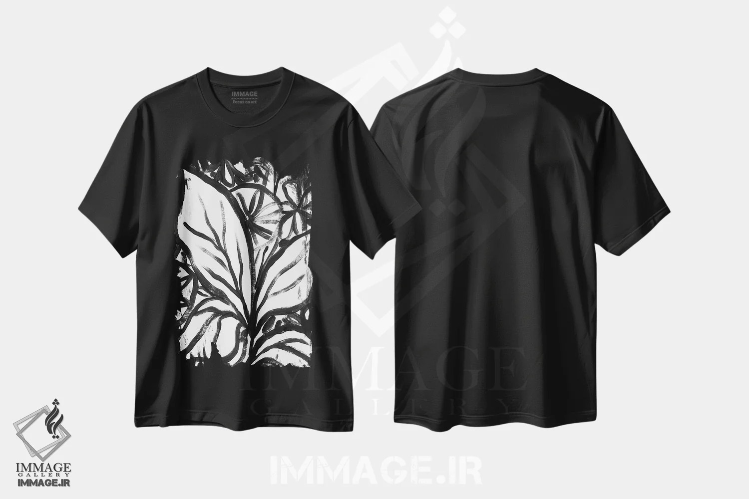 تیشرت مشکی طرح دار باغ سومین ۳، آبستره اثر جون اریکا وس | immage.ir