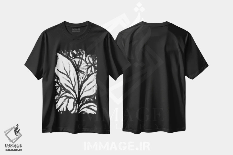 تیشرت مشکی طرح دار باغ سومین ۳، آبستره اثر جون اریکا وس | immage.ir