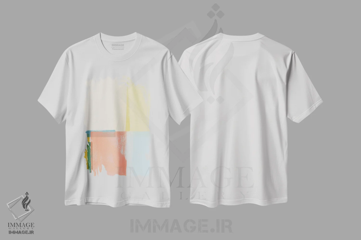 تیشرت سفید طرح دار چینتا ۲، آبستره اثر جون اریکا وس | فروشگاه ایماژ