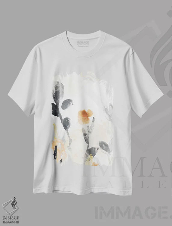 تیشرت سفید طرح دار جریان باغ یکم، آبستره اثر جون اریکا وس | immage.ir