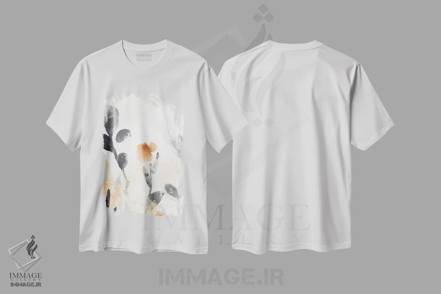 تیشرت سفید طرح دار جریان باغ یکم، آبستره اثر جون اریکا وس | immage.ir