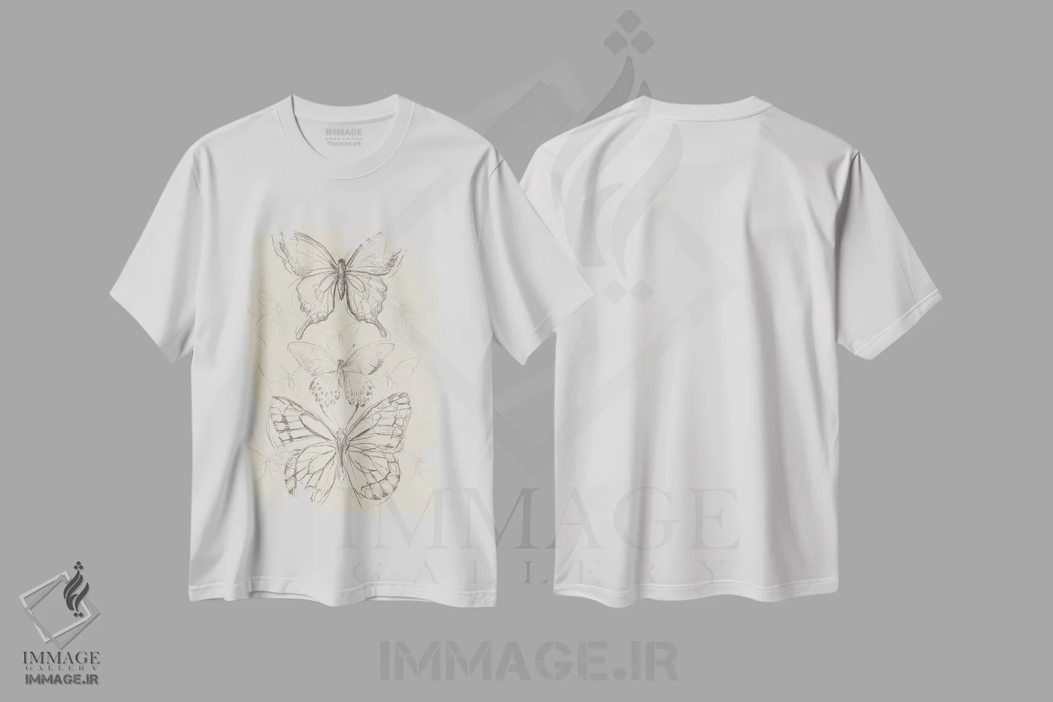 تیشرت سفید طرح دار طرح پروانه قدیمی دوم، دکور معاصر اثر جون اریکا وس | immage.ir