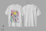 تیشرت سفید طرح دار رنگین کمان درخشان، هنر دیجیتال اثر جسیکا استمپل | immage.ir