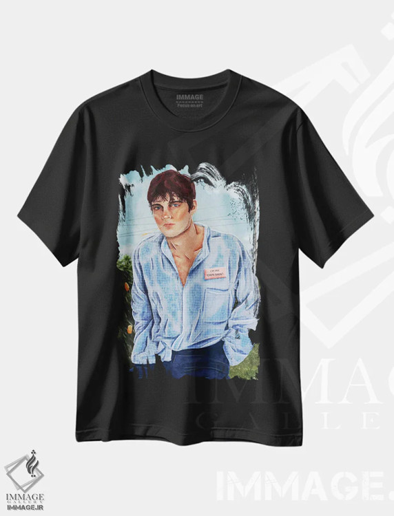 تیشرت مشکی طرح دار کارگر مزرعه، هنر فاخر معاصر اثر جیمی ادلر | فروشگاه ایماژ