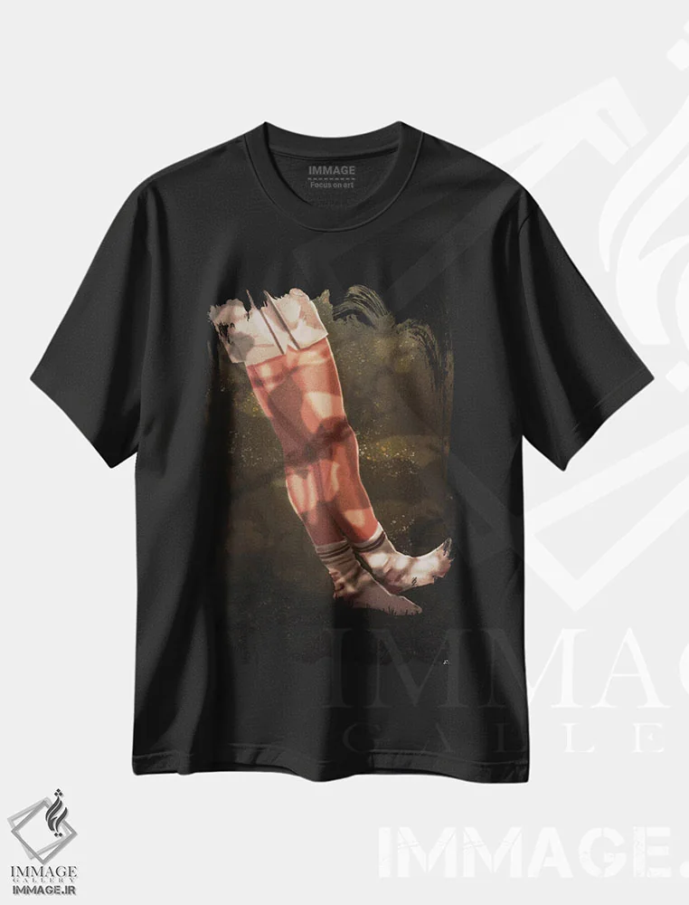 تیشرت مشکی طرح دار جوراب سفید و شلوارک، هنر فاخر معاصر اثر جیمی ادلر | immage.ir