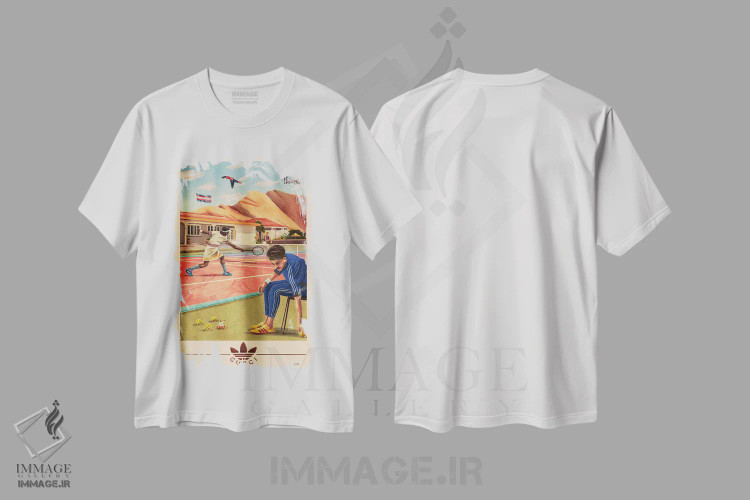 تیشرت سفید طرح دار متل گوچی، هنر فاخر معاصر اثر جیمی ادلر | فروشگاه ایماژ