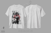تیشرت سفید طرح دار سبک سامورایی، دکور آسیایی اثر جوزف فرناندو | فروشگاه ایماژ