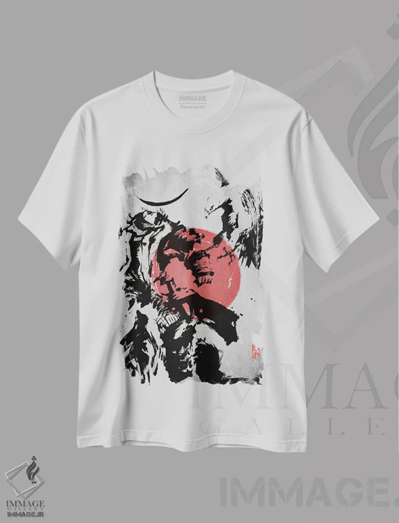 تیشرت سفید طرح دار عقاب سامورایی، دکور آسیایی اثر جوزف فرناندو | immage.ir