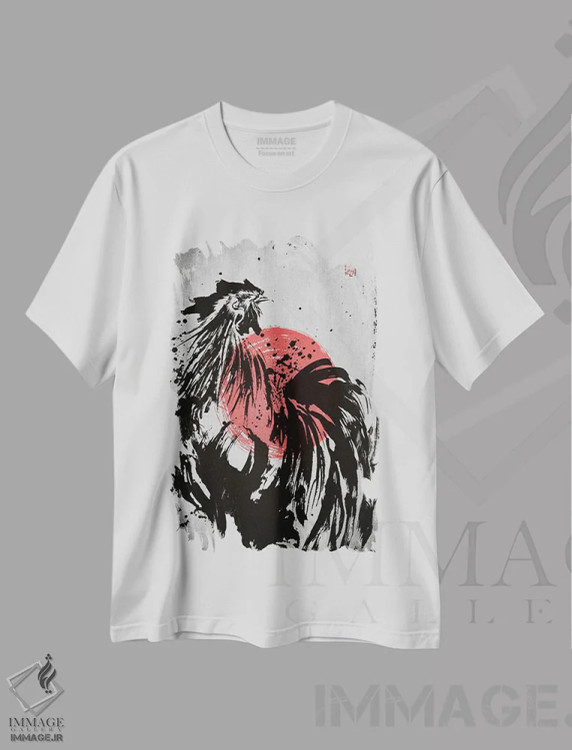تیشرت سفید طرح دار خروس، دکور آسیایی اثر جوزف فرناندو | immage.ir