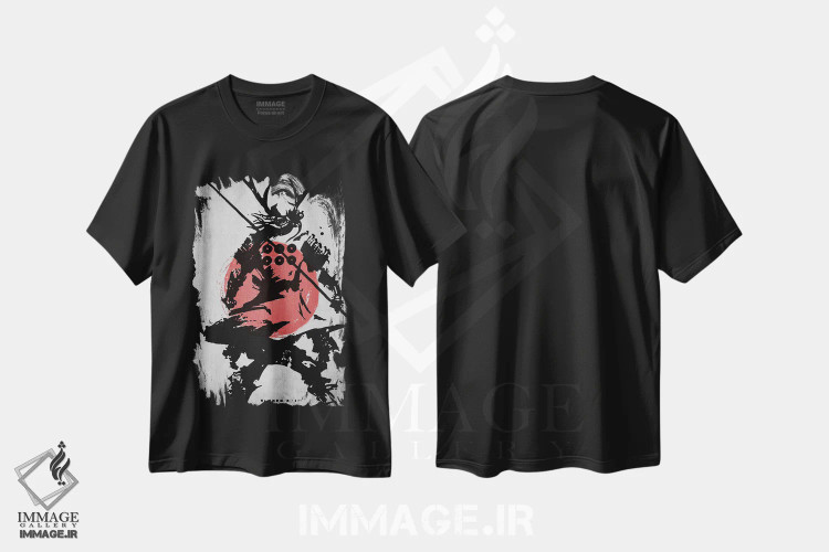 تیشرت مشکی طرح دار هوکاگه سامورایی ۲، دکور آسیایی اثر جوزف فرناندو | immage.ir