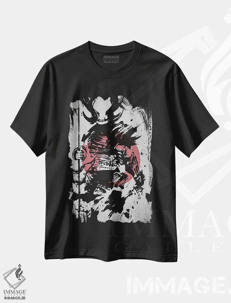 تیشرت مشکی طرح دار سامورا، دکور آسیایی اثر جوزف فرناندو | immage.ir
