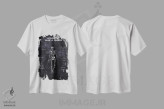 تیشرت سفید طرح دار تحمل ضربه، هنر دیجیتال سیاه و سفید اثر جوزف فرناندو | فروشگاه ایماژ