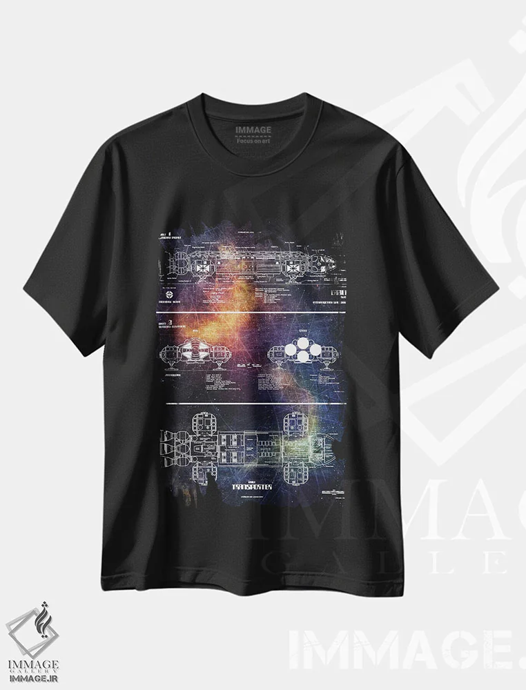 تیشرت مشکی طرح دار عقاب فضایی، تزئینی اثر جوزف فرناندو | immage.ir