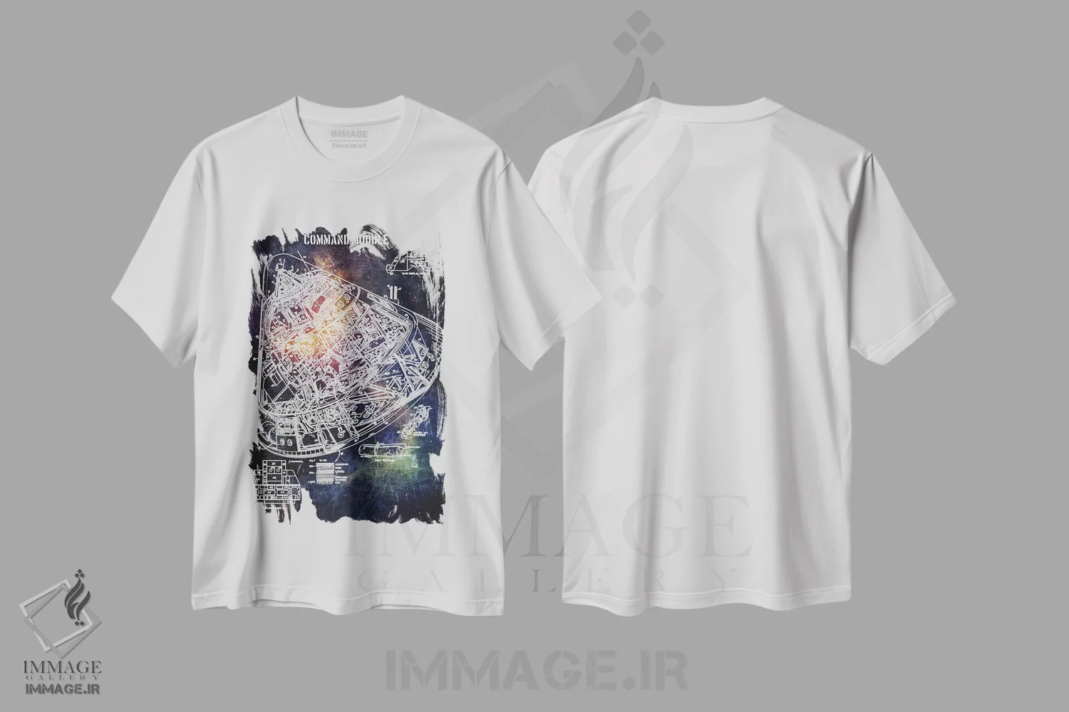 تیشرت سفید طرح دار ماژول فرماندهی، تزئینی اثر جوزف فرناندو | immage.ir
