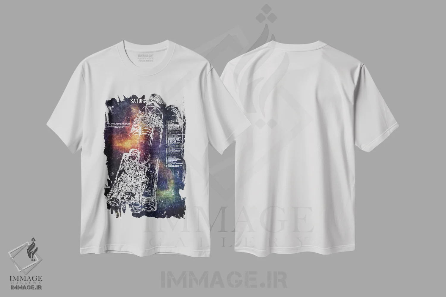 تیشرت سفید طرح دار ساترن I مدل SA-I، تزئینی اثر جوزف فرناندو | immage.ir