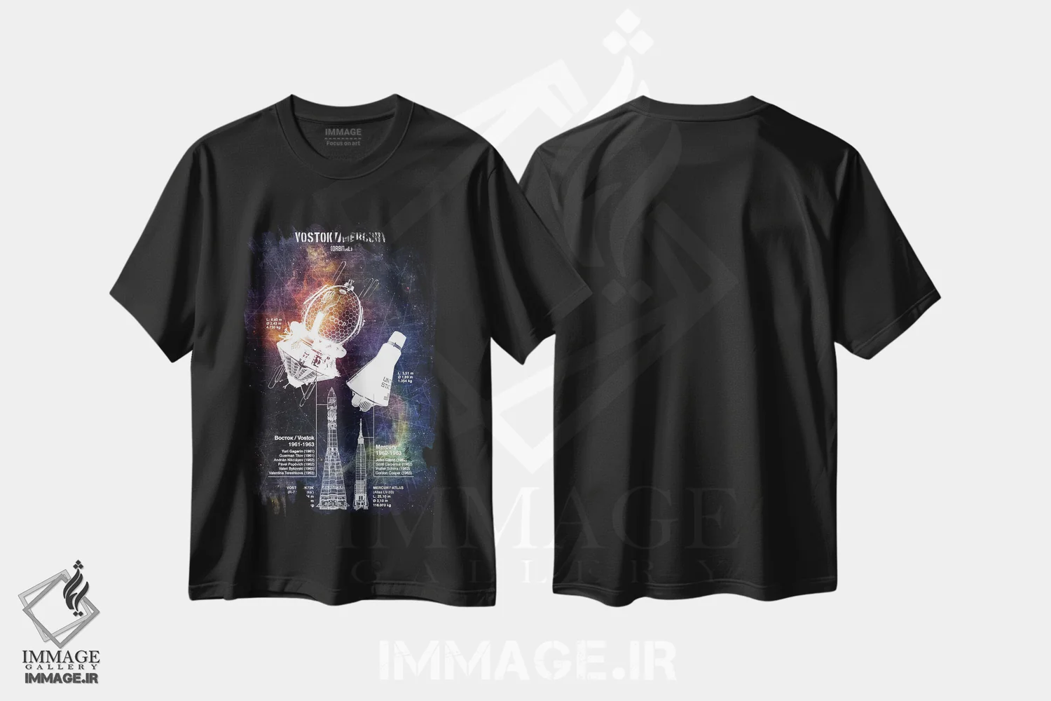 تیشرت مشکی طرح دار مرکوری مرکوری، تزئینی اثر جوزف فرناندو | فروشگاه ایماژ