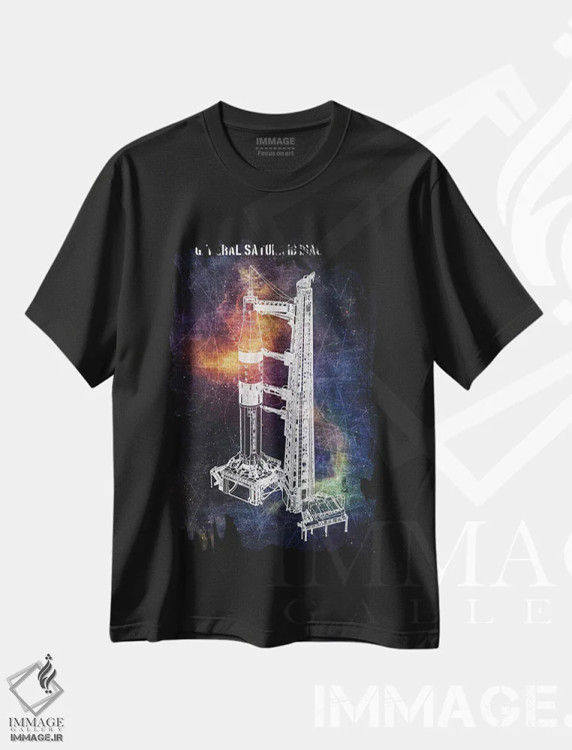 تیشرت مشکی طرح دار نمودارهای کلی ساترن IB، تزئینی اثر جوزف فرناندو | فروشگاه ایماژ