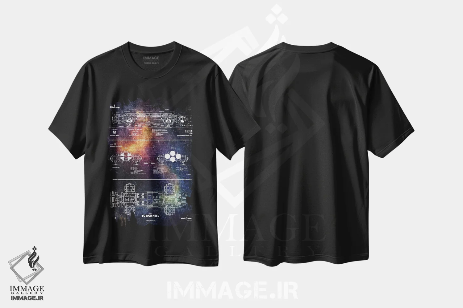 تیشرت مشکی طرح دار عقاب فضایی - اسپیس برد، هنر دیجیتال اثر جوزف فرناندو | فروشگاه ایماژ