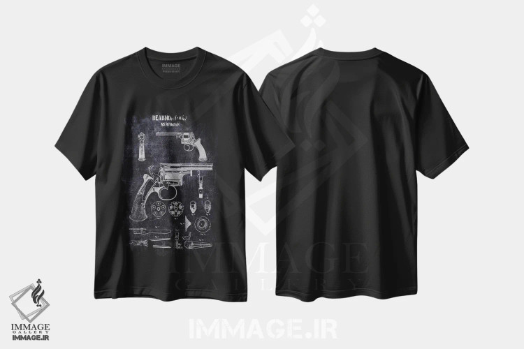 تیشرت مشکی طرح دار بومونت آدا، هنر تزئینی سیاه و سفید اثر جوزف فرناندو | immage.ir