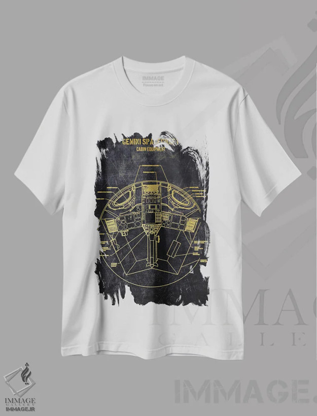 تیشرت سفید طرح دار جمینی، هنر دیجیتال اثر جوزف فرناندو | فروشگاه ایماژ