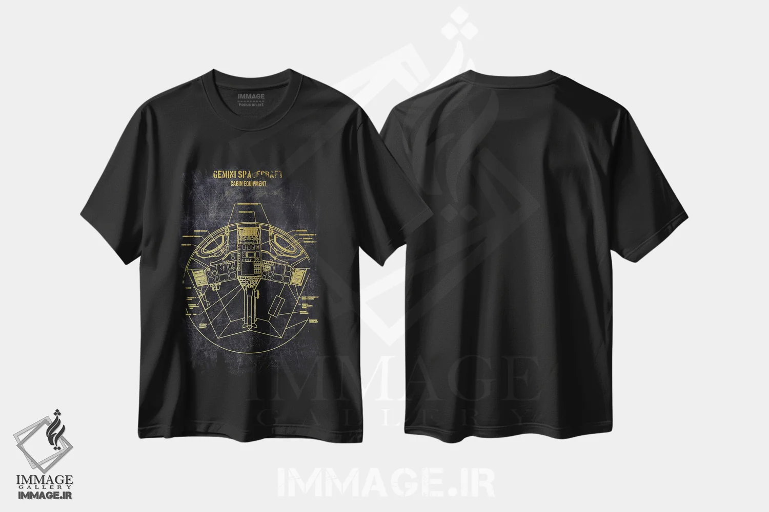 تیشرت مشکی طرح دار جمینی، هنر دیجیتال اثر جوزف فرناندو | immage.ir