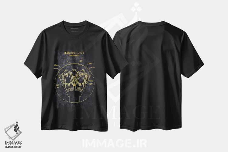 تیشرت مشکی طرح دار موشک جمینی، هنر دیجیتال اثر جوزف فرناندو | فروشگاه ایماژ