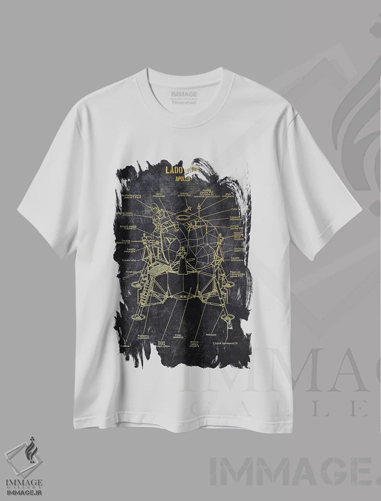 تیشرت سفید طرح دار آپولو، هنر دیجیتال اثر جوزف فرناندو | immage.ir