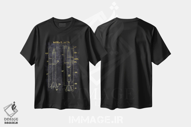 تیشرت مشکی طرح دار ساختار موشک، هنر دیجیتال اثر جوزف فرناندو | immage.ir