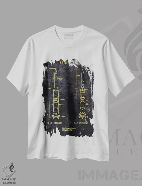 تیشرت سفید طرح دار ساترن C 4B، هنر دیجیتال اثر جوزف فرناندو | فروشگاه ایماژ