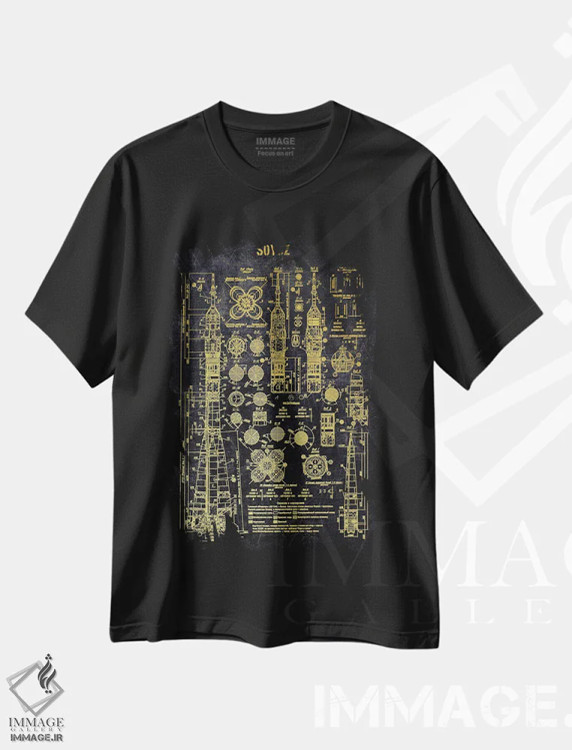 تیشرت مشکی طرح دار SYZ، هنر دیجیتال اثر جوزف فرناندو | فروشگاه ایماژ