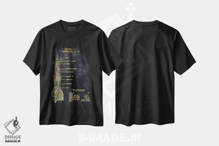 تیشرت مشکی طرح دار PA، هنر دیجیتال اثر جوزف فرناندو | فروشگاه ایماژ