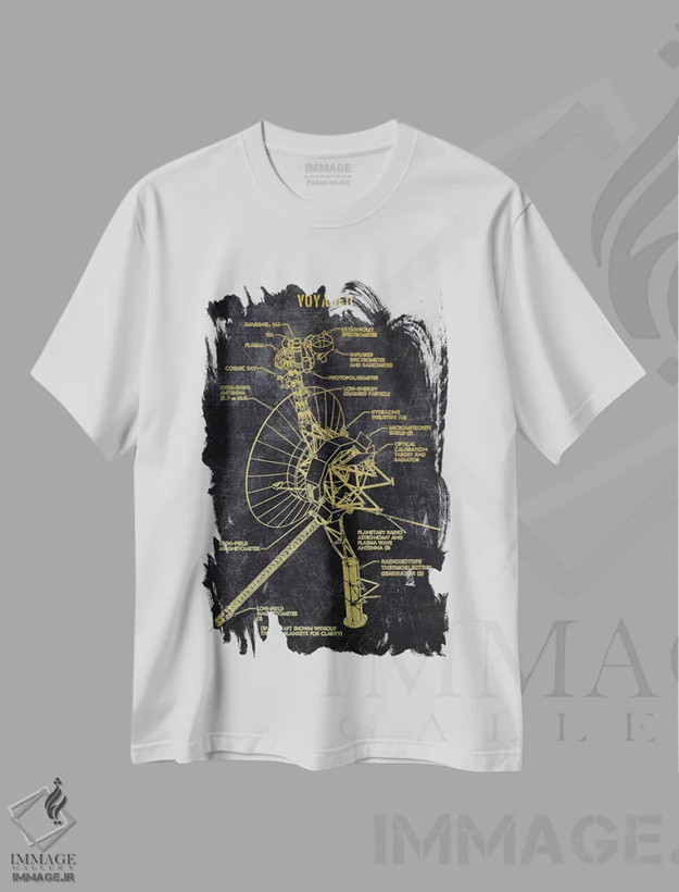 تیشرت سفید طرح دار ویجر ۲، هنر دیجیتال اثر جوزف فرناندو | فروشگاه ایماژ