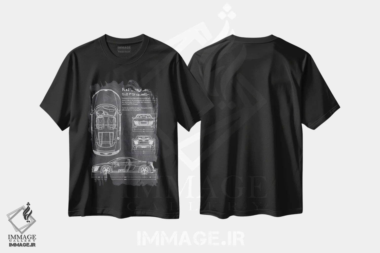 تیشرت مشکی طرح دار R8 اسپایدر نسخه ۲، تزئینی اثر جوزف فرناندو | immage.ir