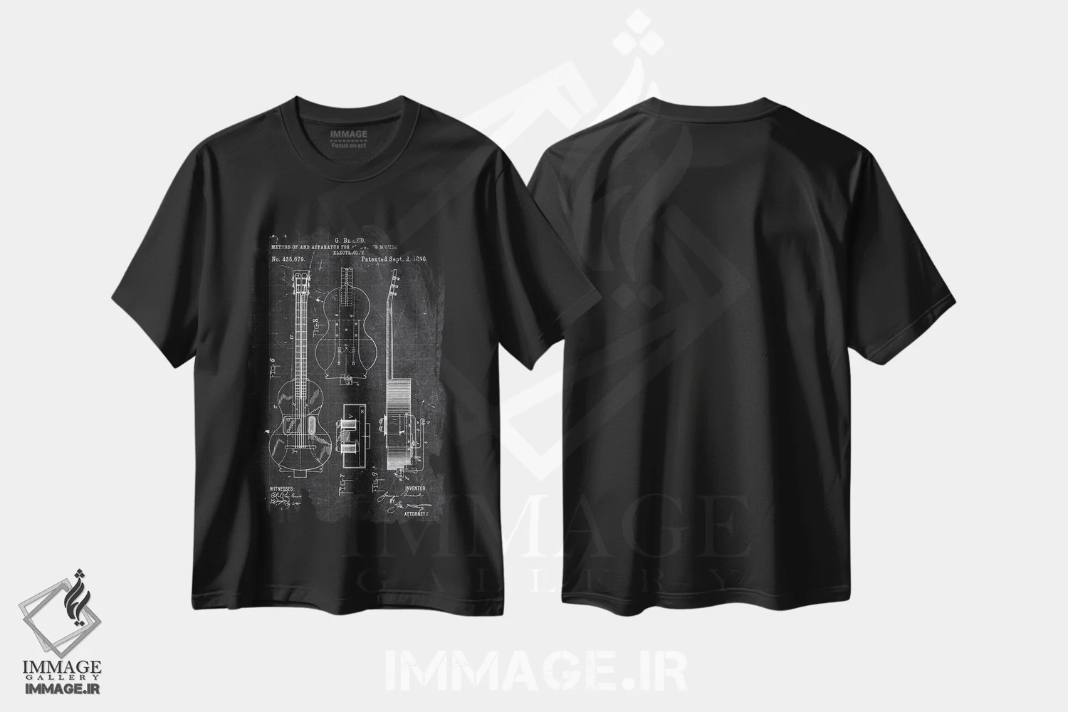 تیشرت مشکی طرح دار صداهای موسیقیایی، تزئینی اثر جوزف فرناندو | immage.ir