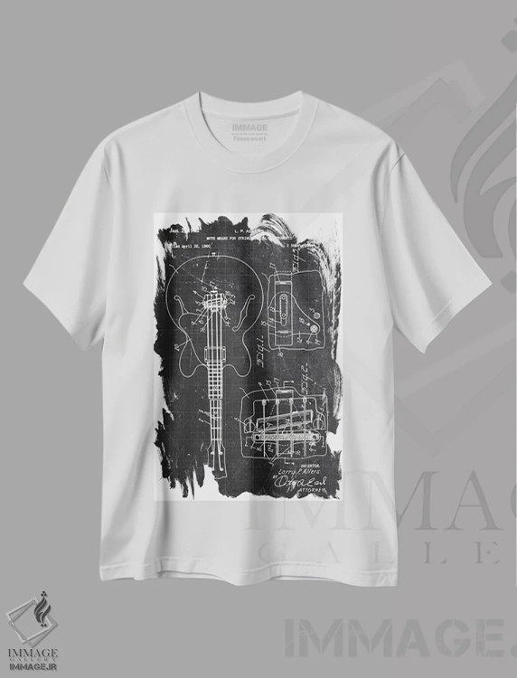 تیشرت سفید طرح دار دستمال توالت، هنر تزئینی سیاه و سفید اثر جوزف فرناندو | immage.ir